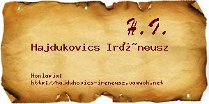 Hajdukovics Iréneusz névjegykártya